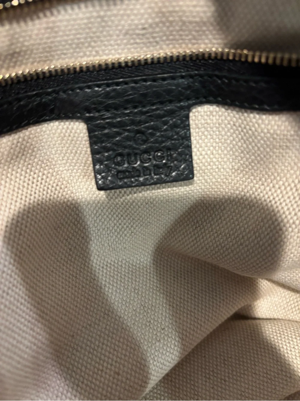 Gucci Black Pebbled Leather Hobo with Embossed GG
